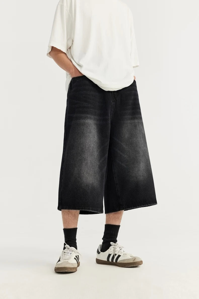 Wide Leg Jeans Shorts