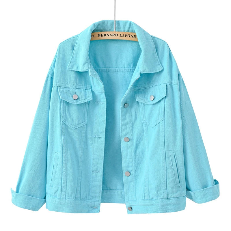 Classic women's denim jacket in many colors