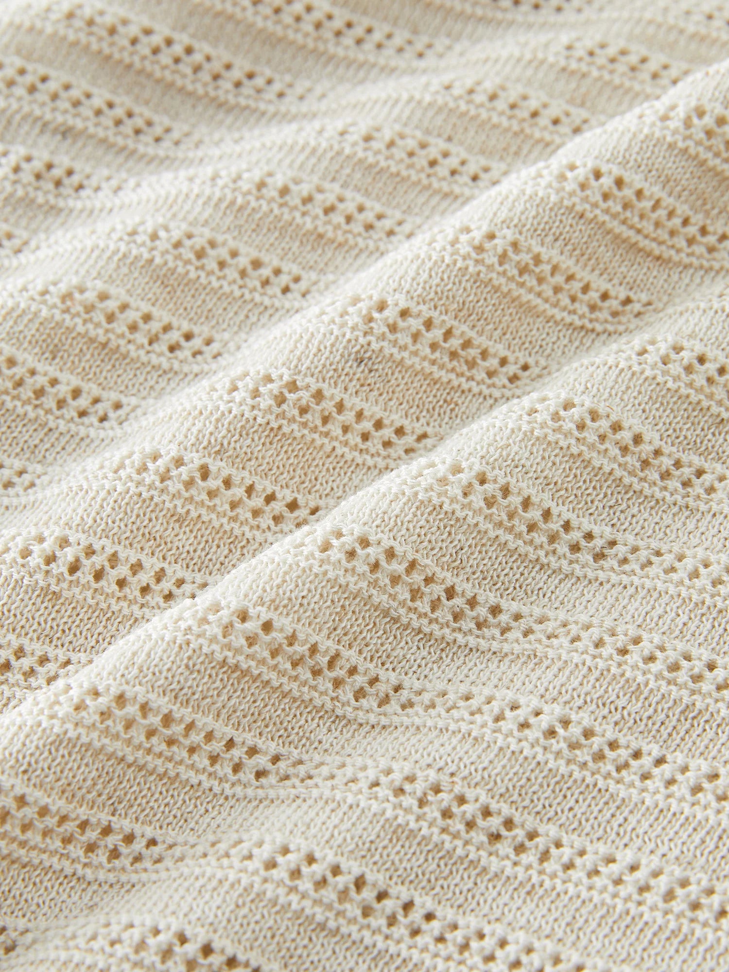 Beige Crochet Knit Top