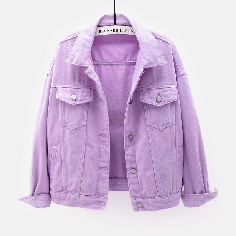 Classic women's denim jacket in many colors