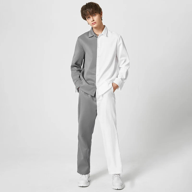 Lapel Long Sleeve Button Shirt & Pants