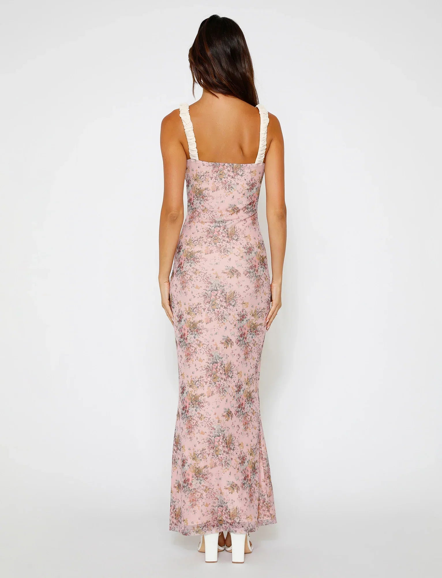 Pink camouflage floral dress