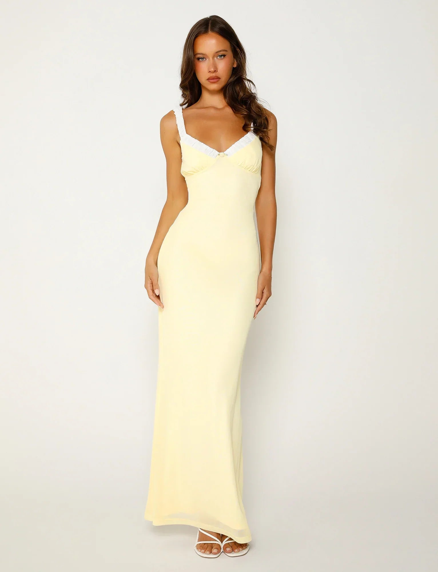 Lemon yellow elegant dress