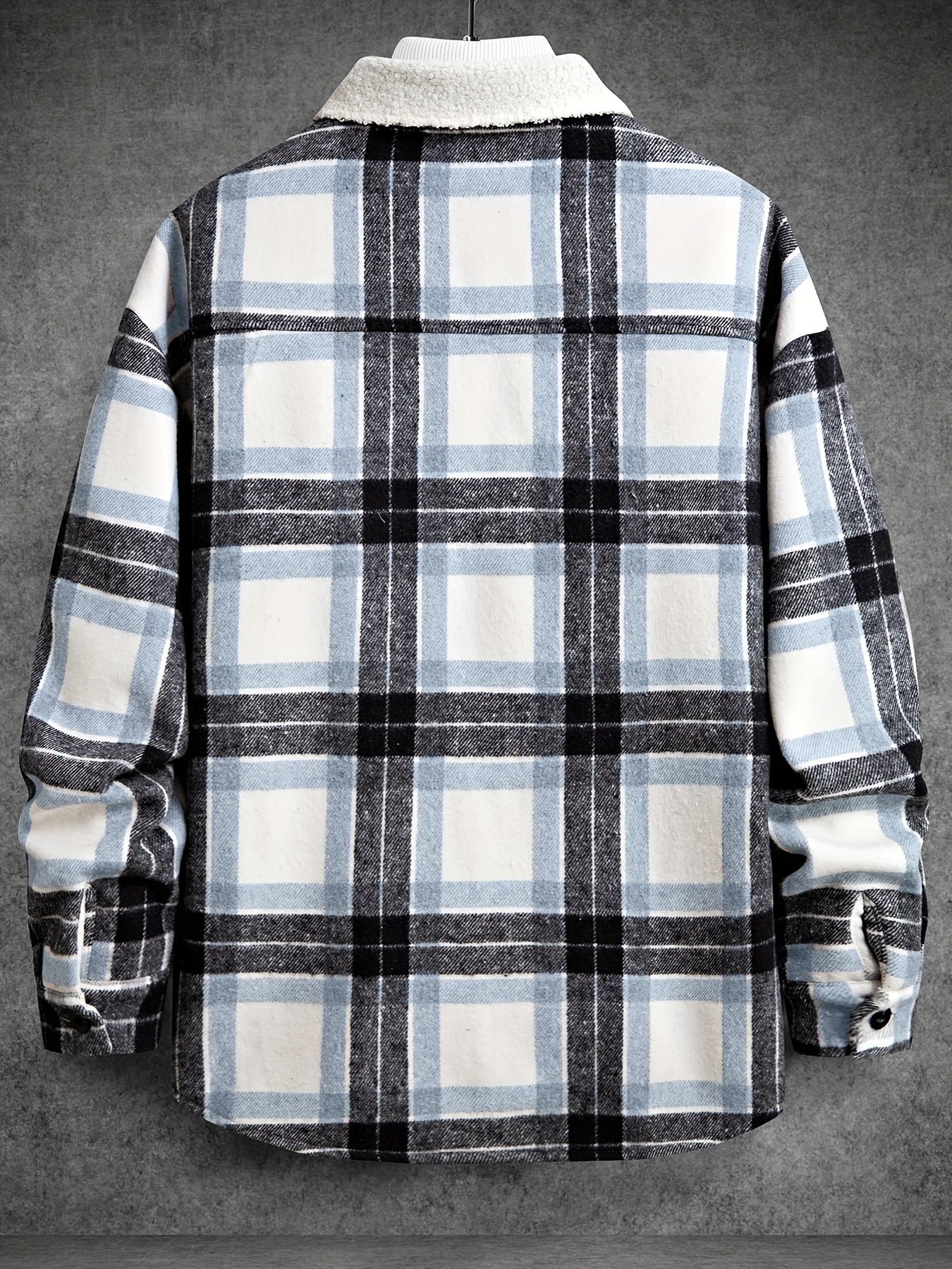 Hoodie with checked fleece lining