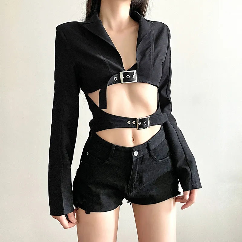 Lapel Midriff baring top