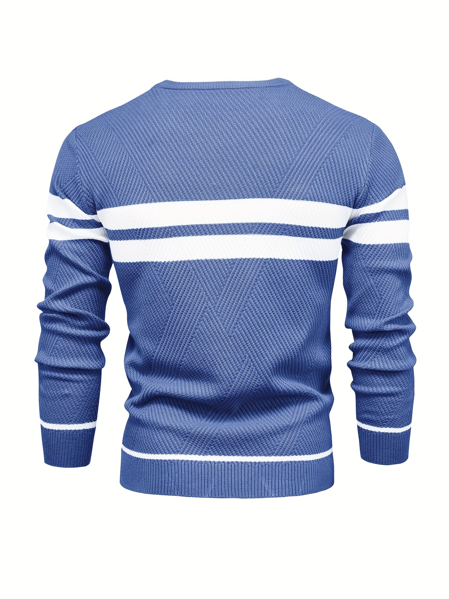 Knitted sweater with striped pattern for men