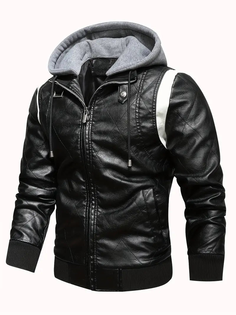 Casual jacket made of split PU leather