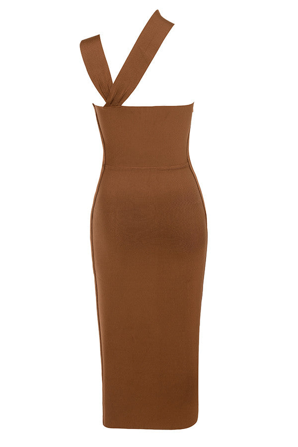 Midi bandage dress with cutout