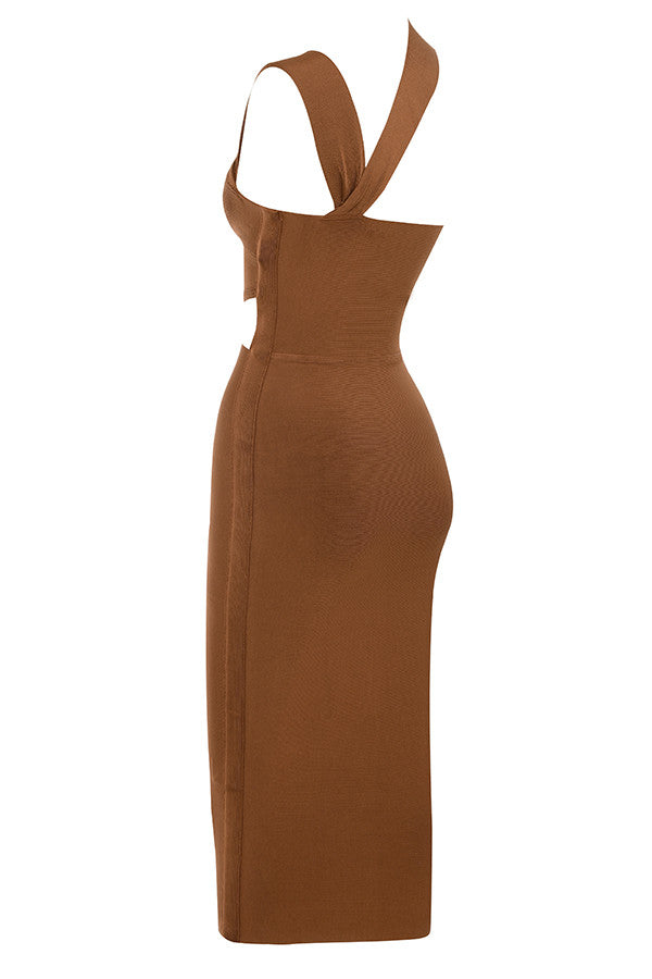 Midi bandage dress with cutout