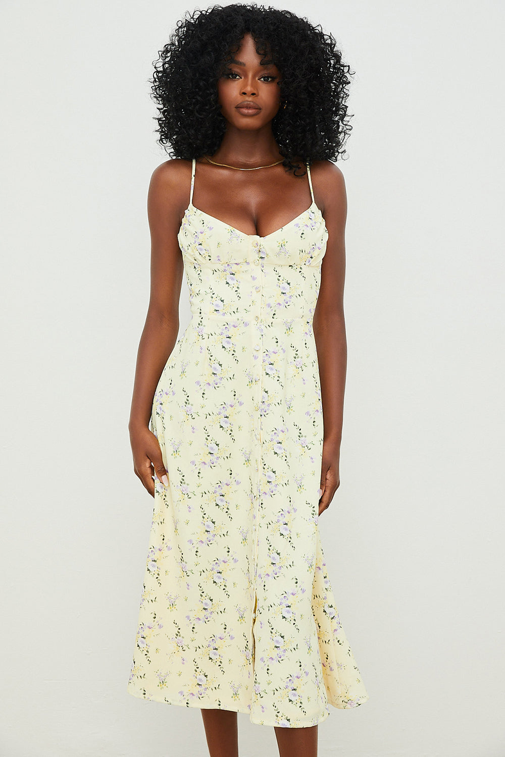 Lemon Floral Midi Sundress