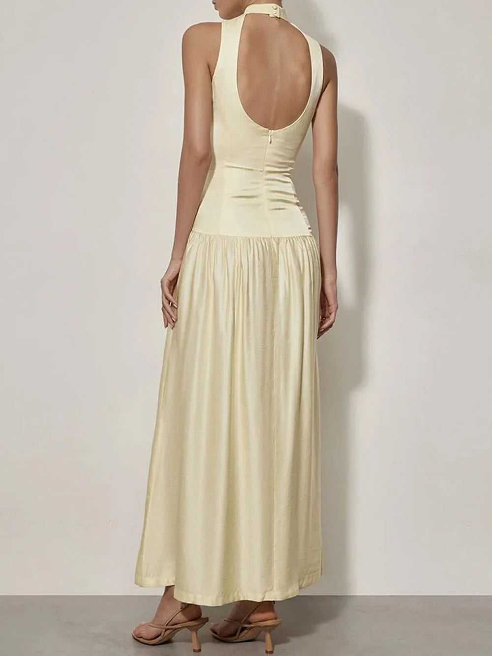 Elegant Open Back Maxi Dress