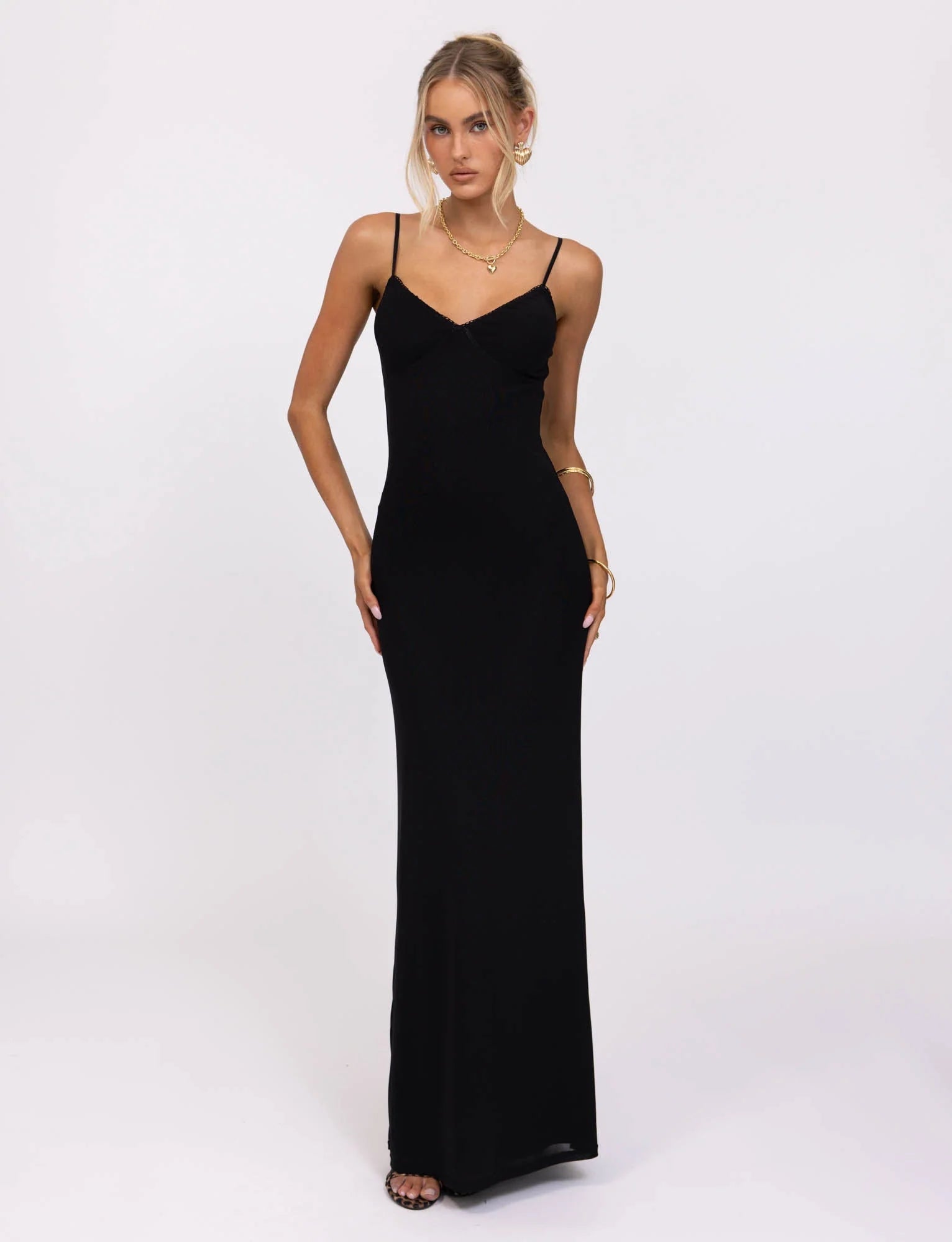 Spaghetti Straps V-Neck Maxi Dress