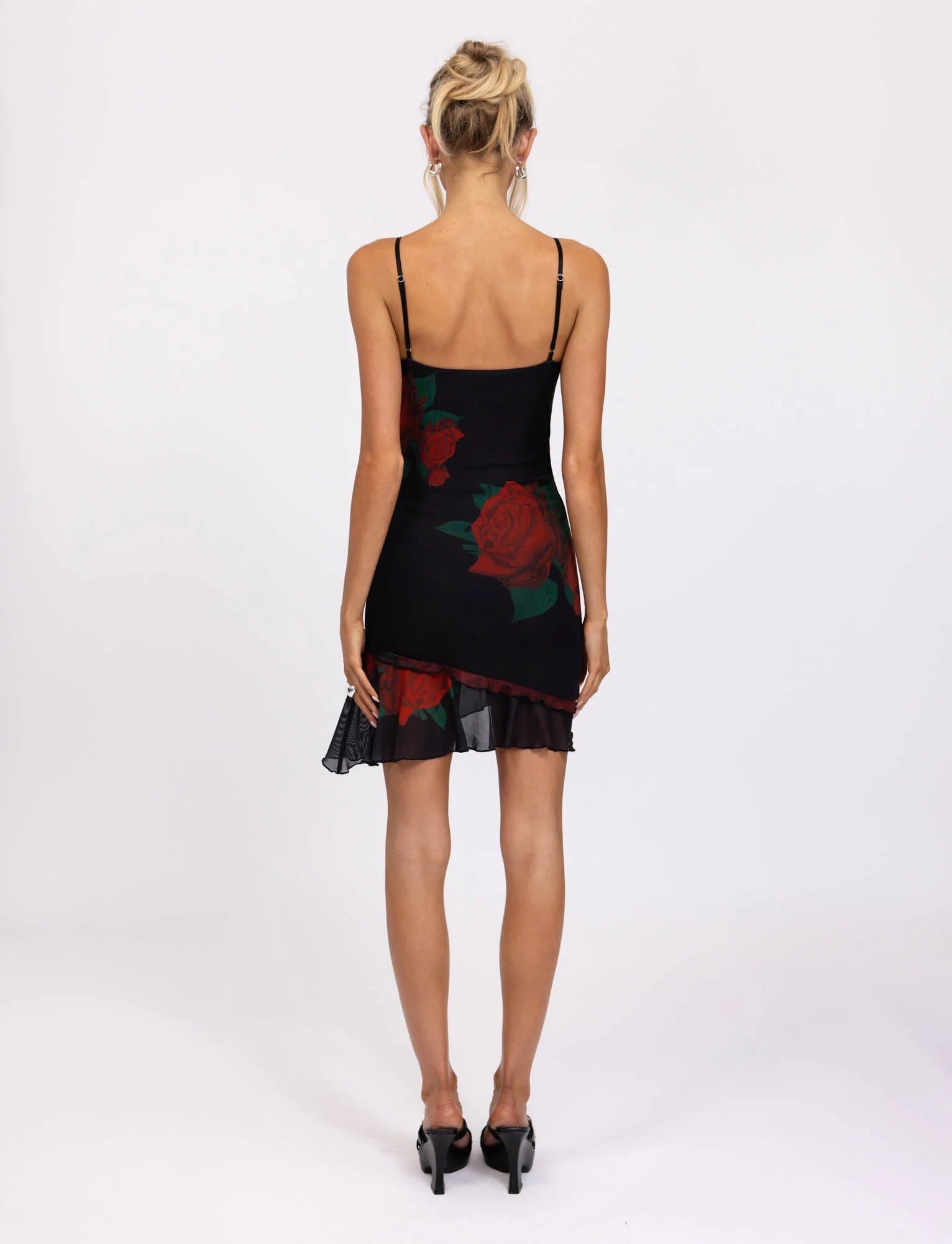 Front Small Cutout Floral Mini Dress