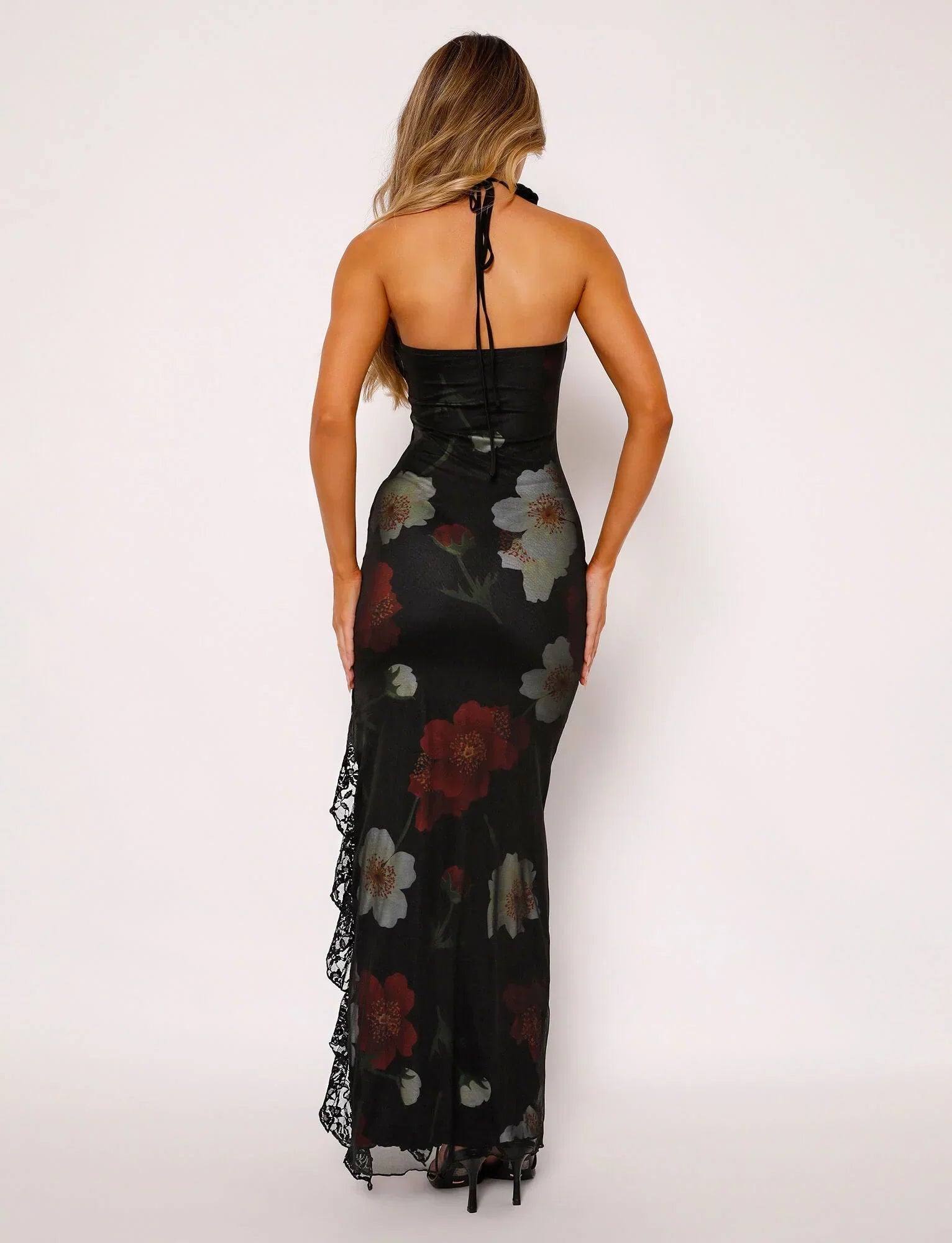 Side Slit Strapless Maxi Dress