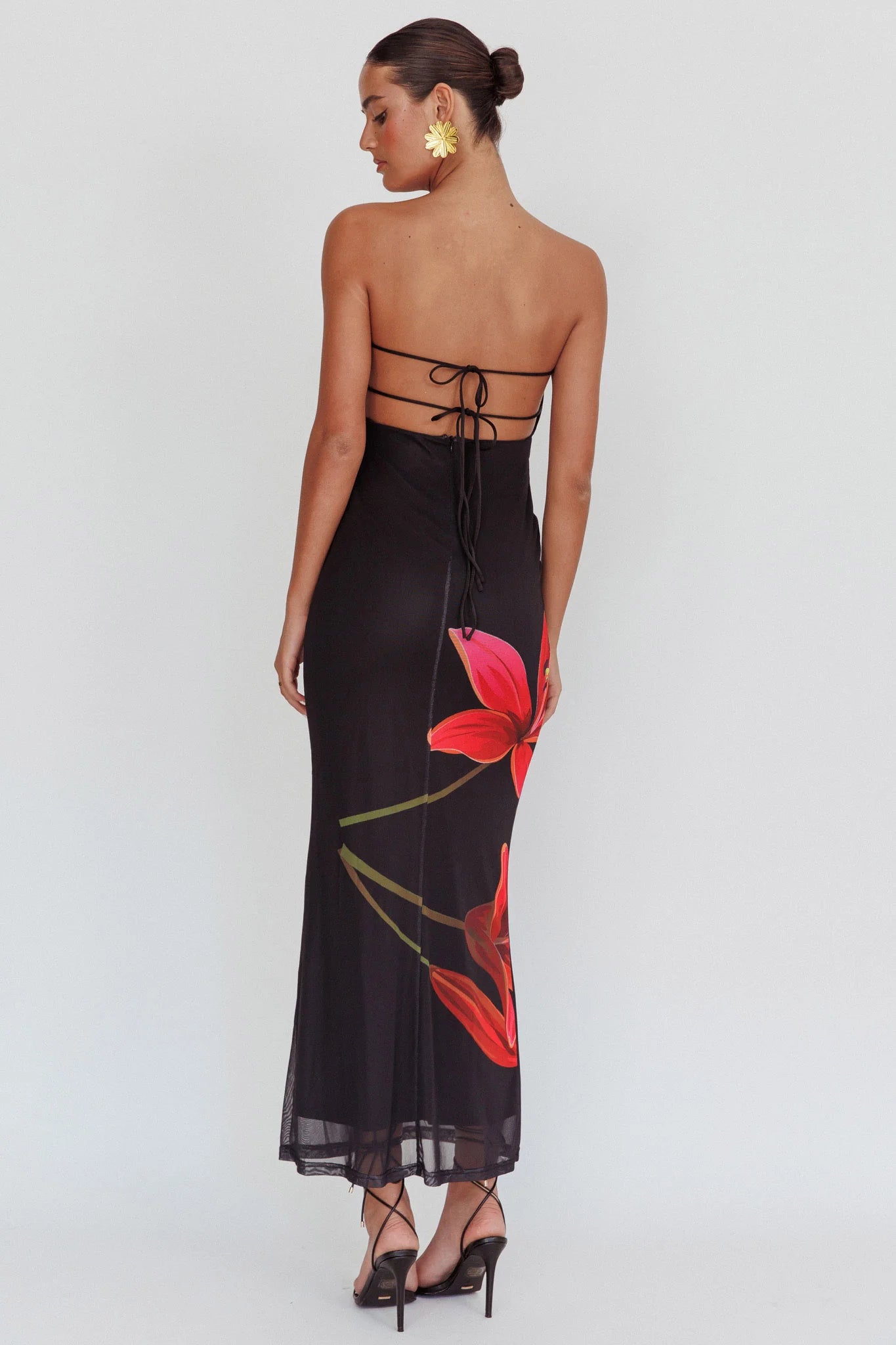 Floral Maxi Dress In Black