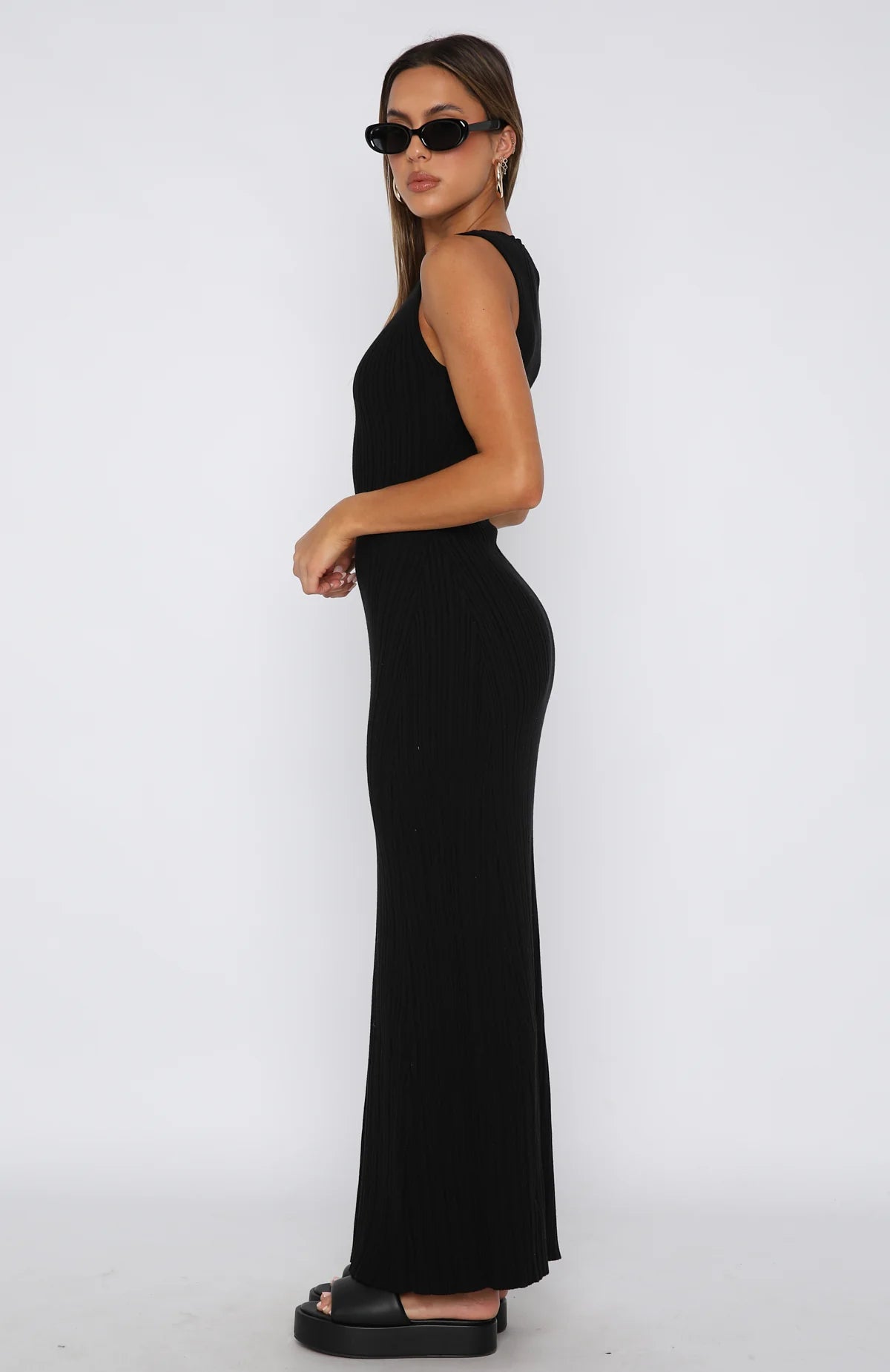 Sleeveless Knitted Bodycon Maxi Dress