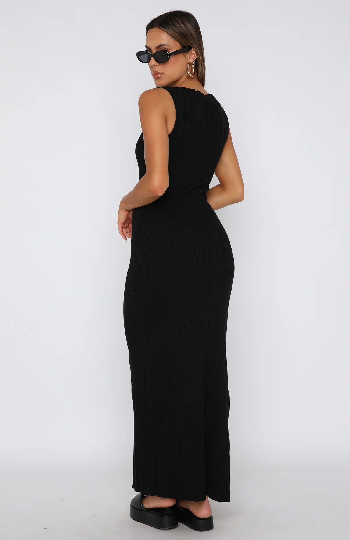 Sleeveless Knitted Bodycon Maxi Dress