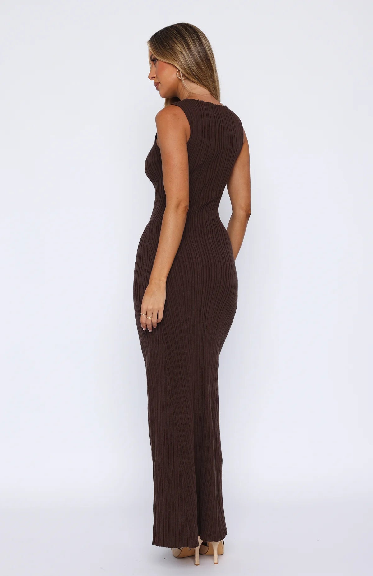 Sleeveless Knitted Bodycon Maxi Dress