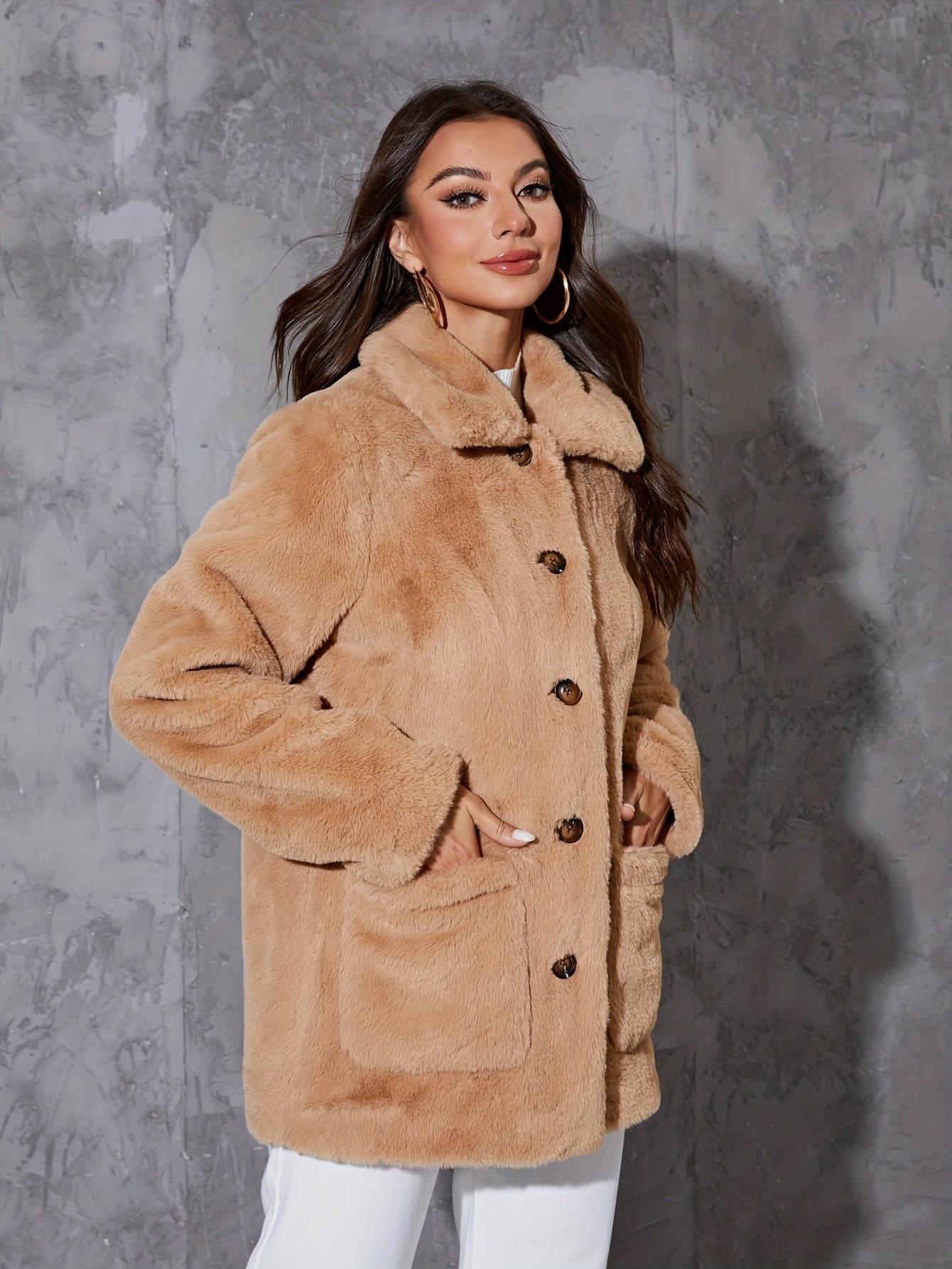 Faux fur teddy coat