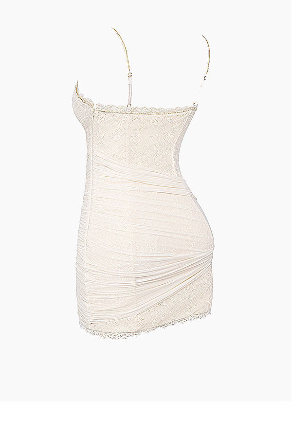 Mistress White Lace Mini Dress