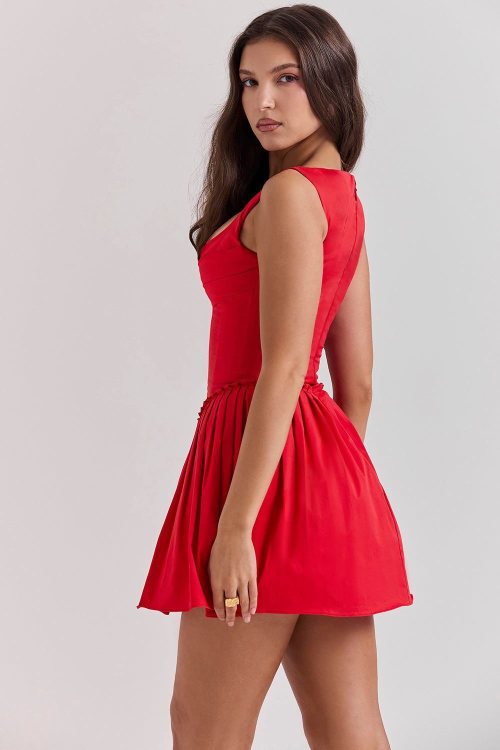 Pleated mini dress