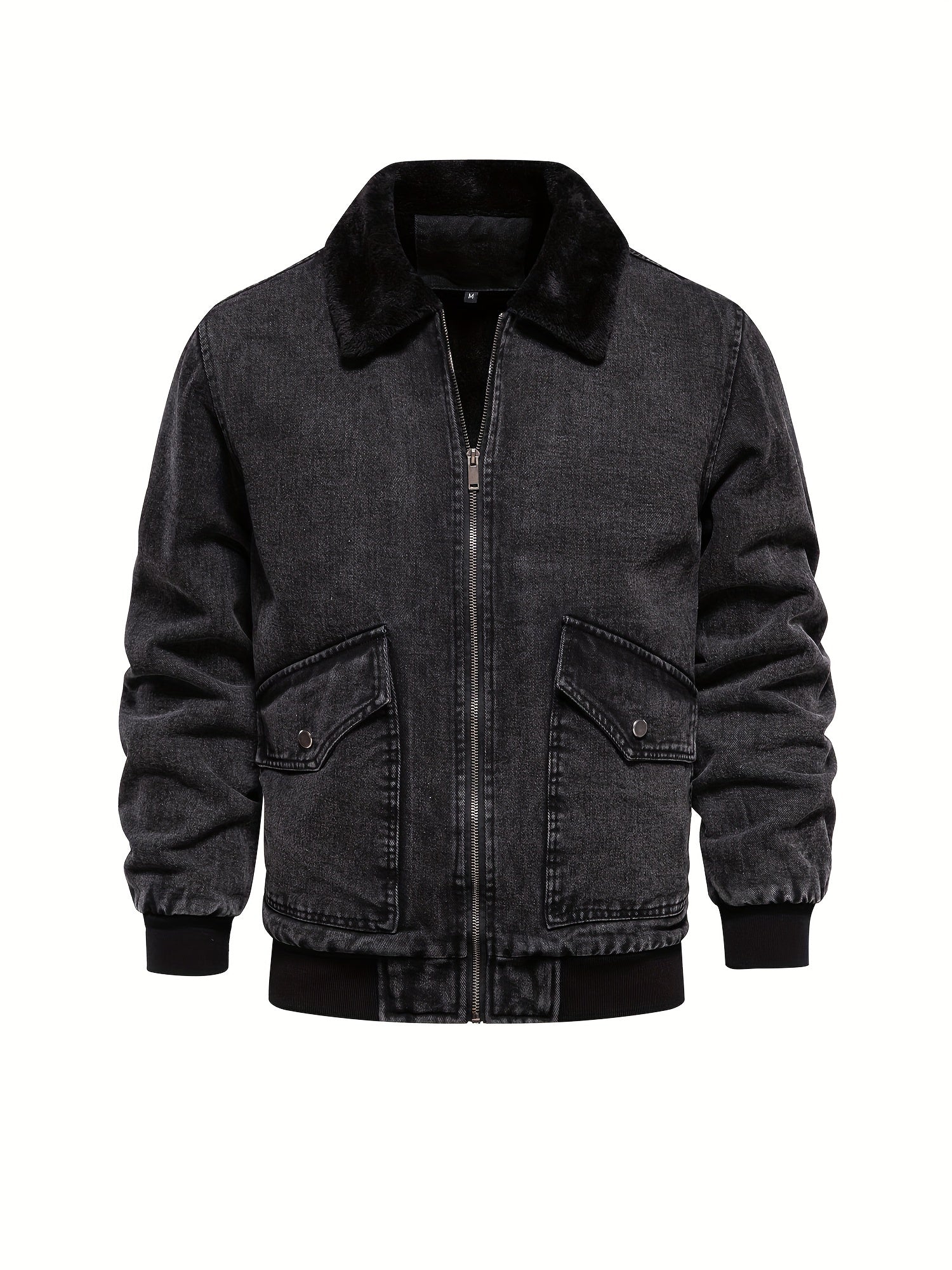 Men's denim fleece jacket