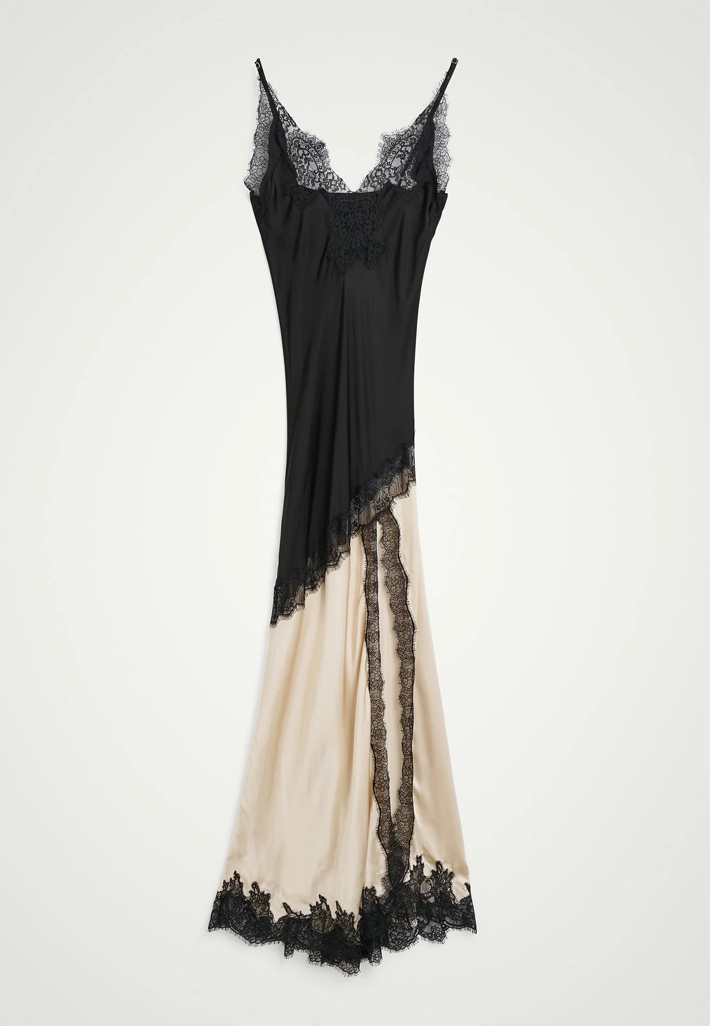 Spliced Sheer Lace Maxi Dress