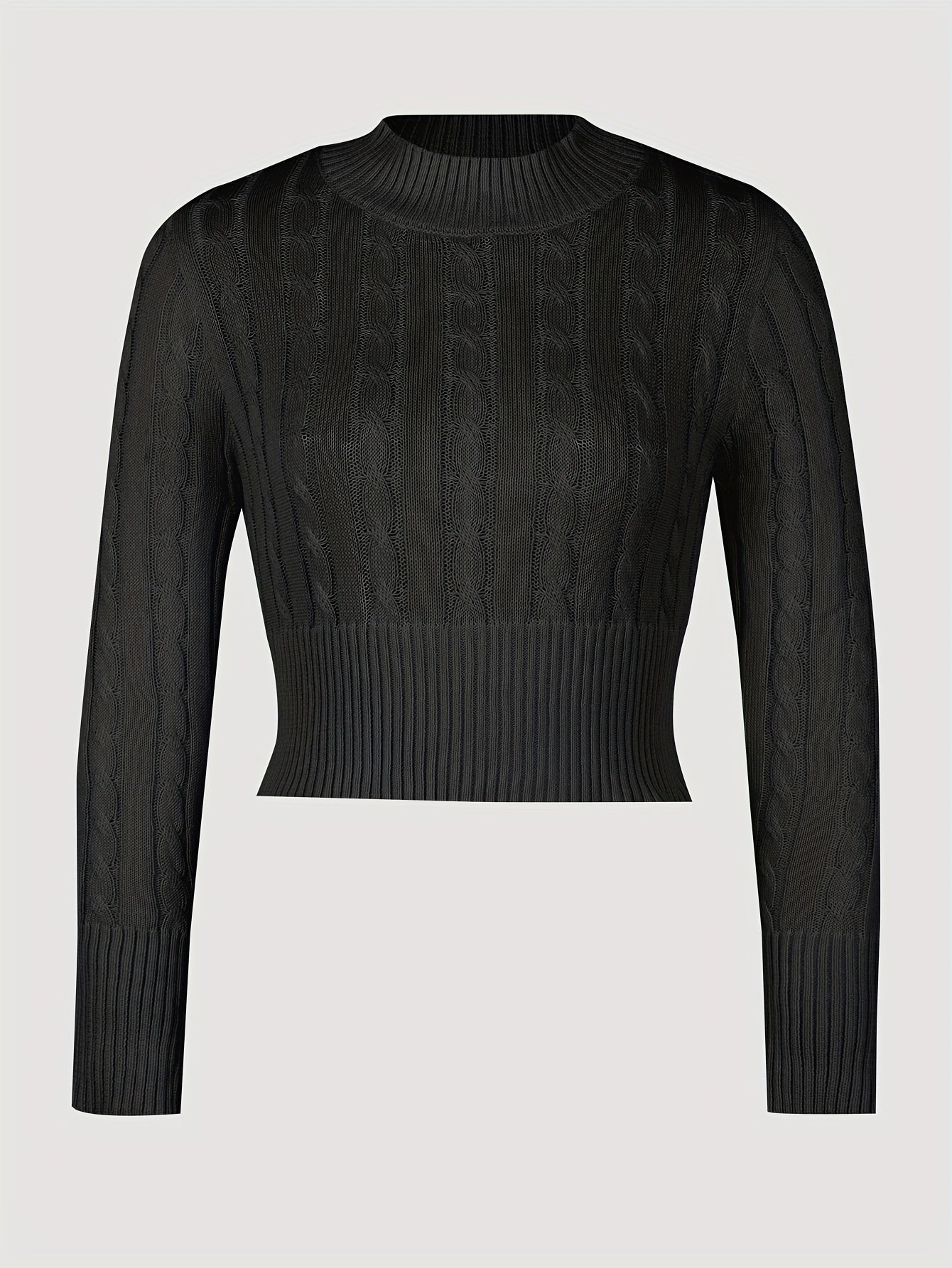 Slim cropped sweater with twisted pattern