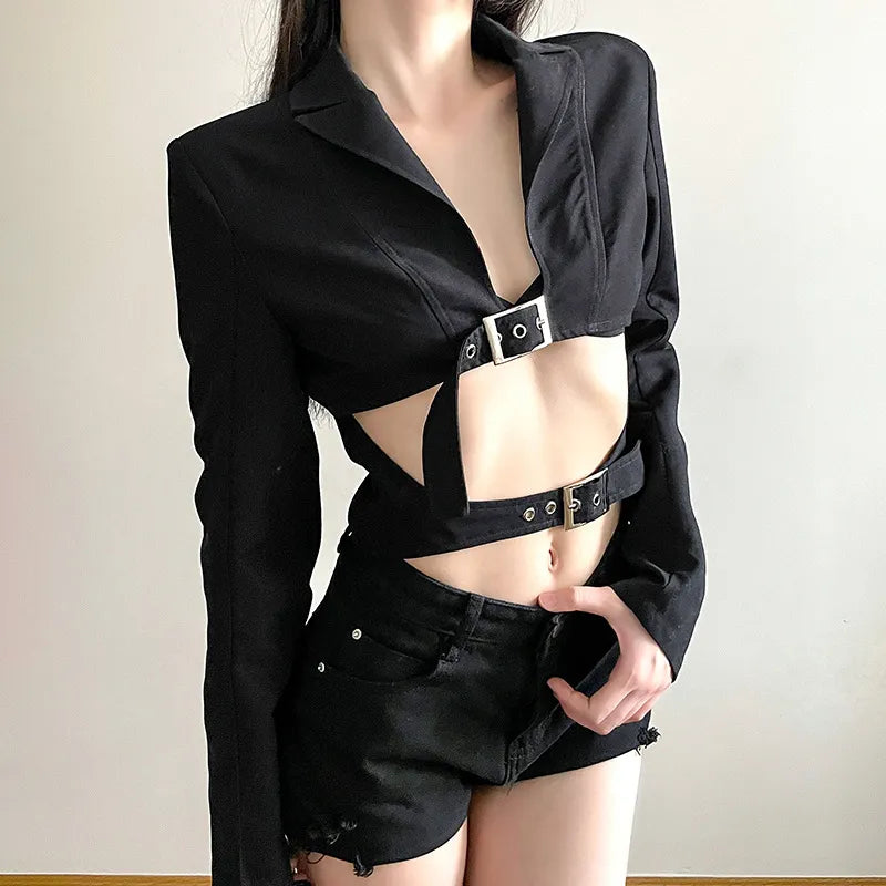 Lapel Midriff baring top