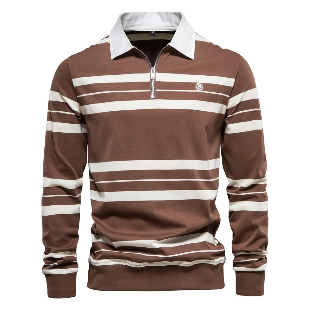 Striped polo with long sleeves