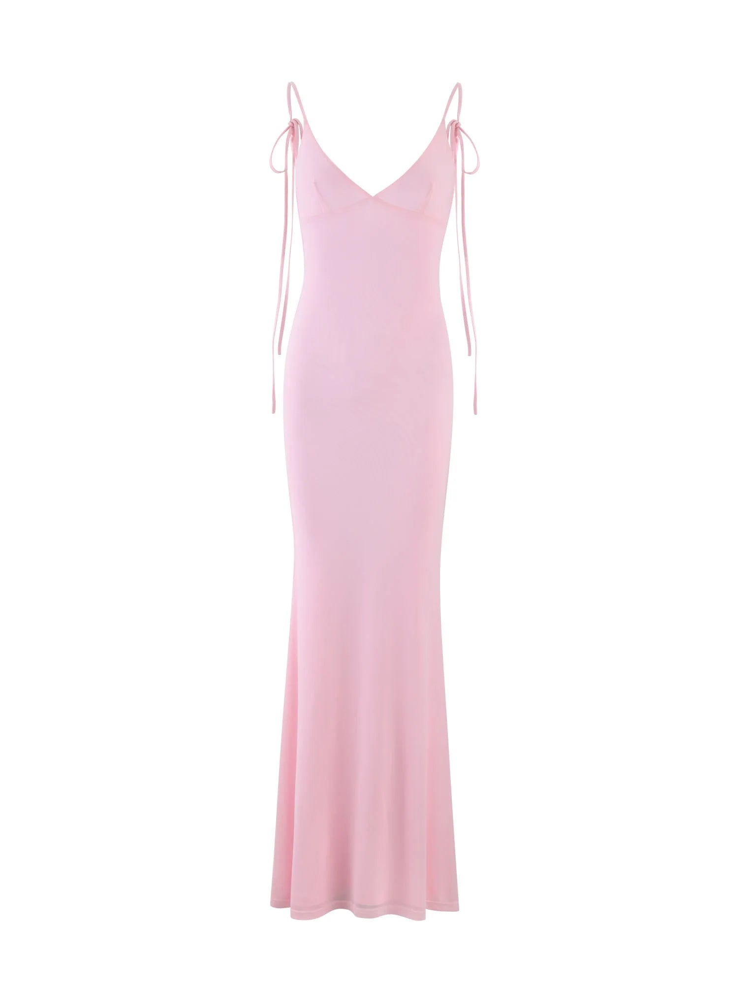 Maxi Dress In Light Pink With Flared Hem