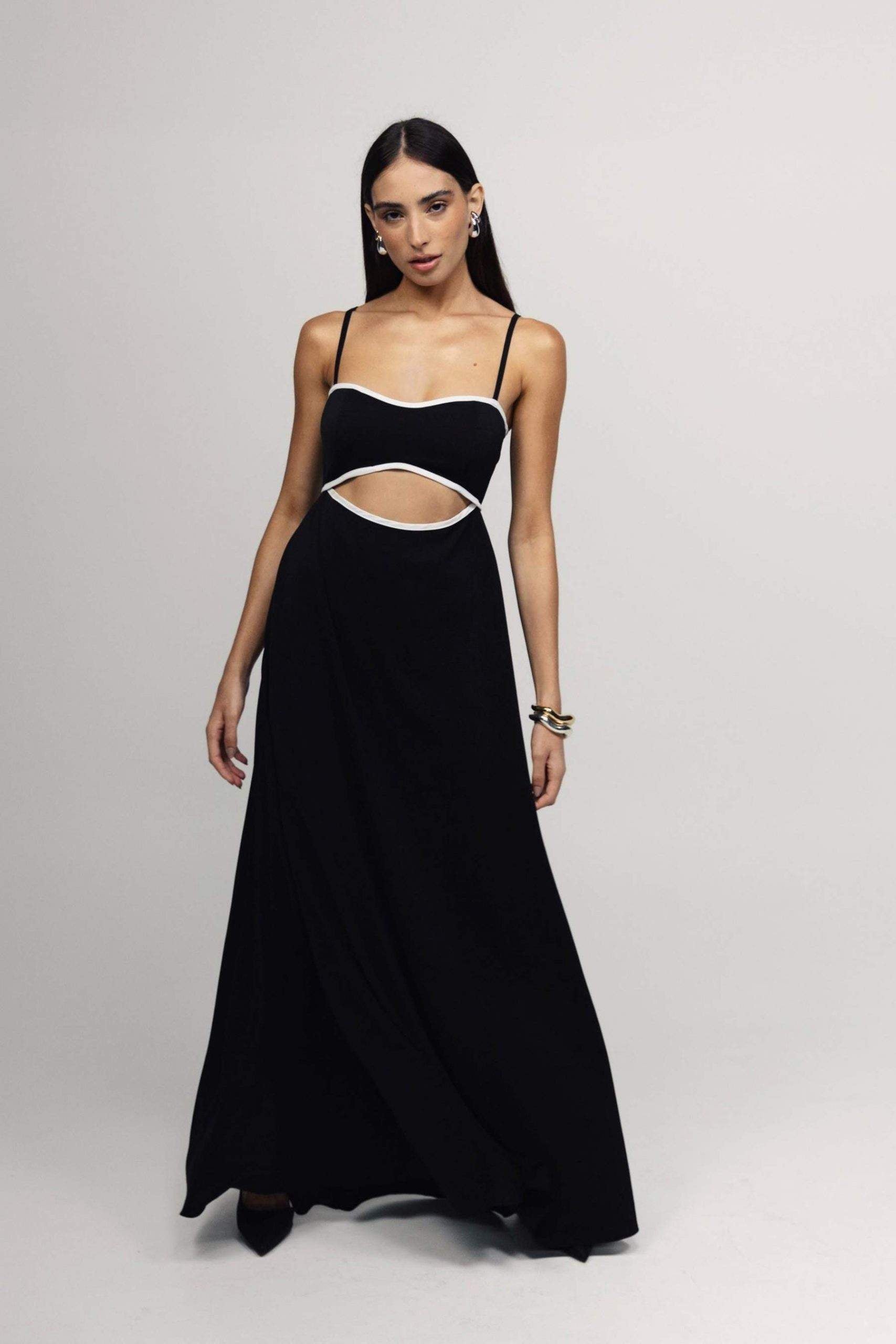 Back Bow Maxi Dress In Black