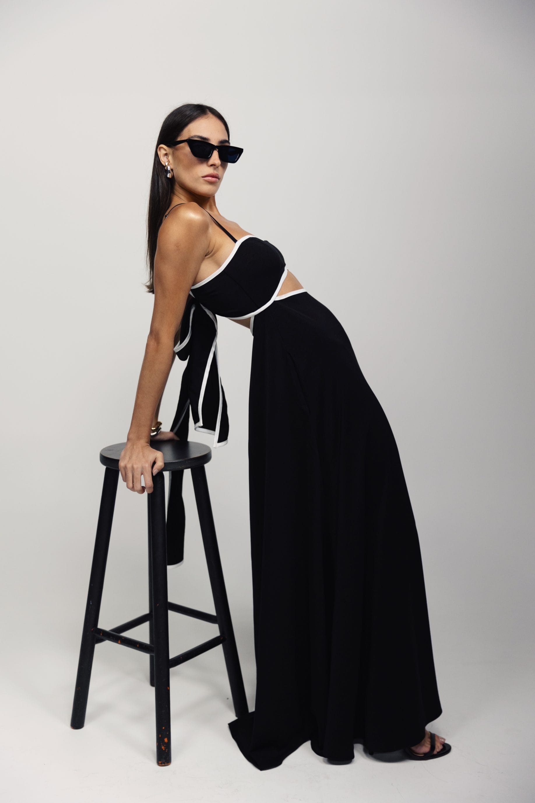 Back Bow Maxi Dress In Black