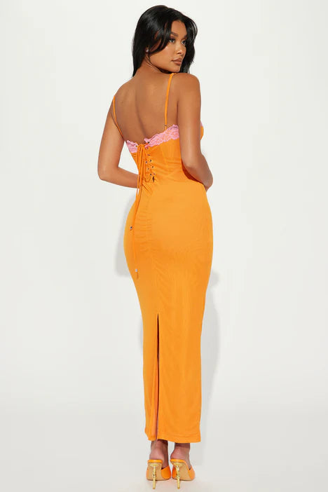 Bodycon Maxi Dress In Orange