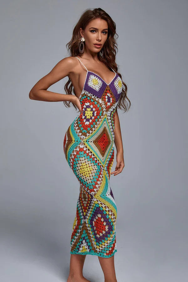 Crochet Multi Midi Dress