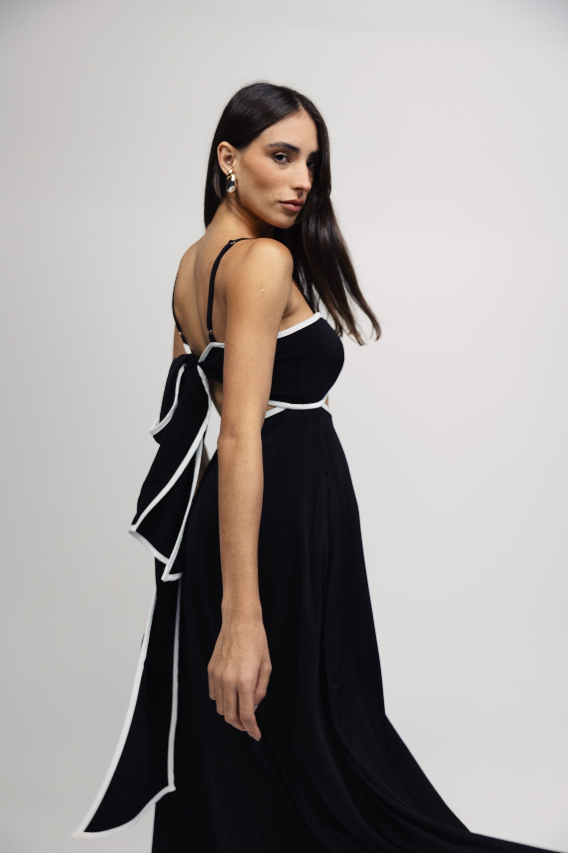 Back Bow Maxi Dress In Black