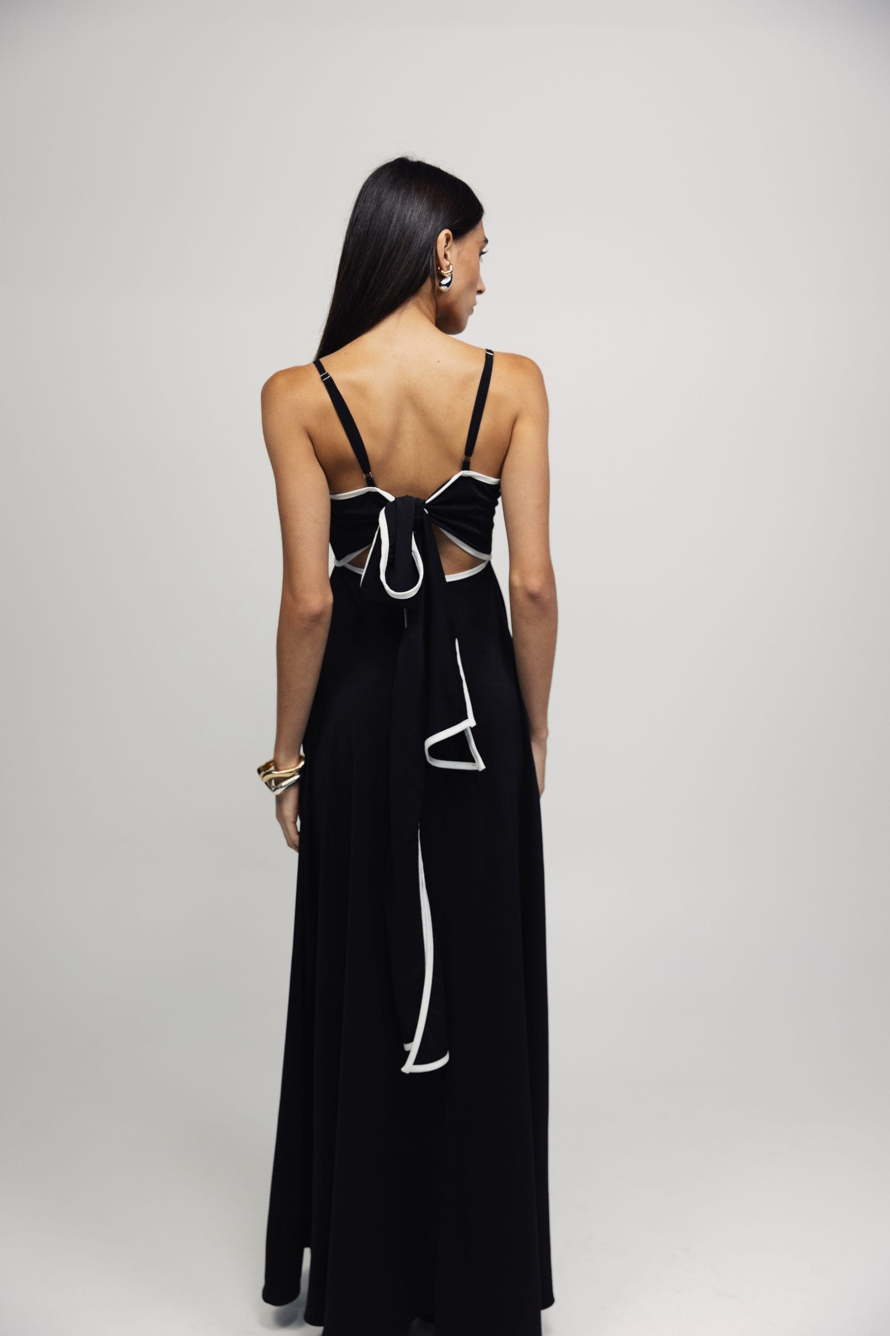 Back Bow Maxi Dress In Black