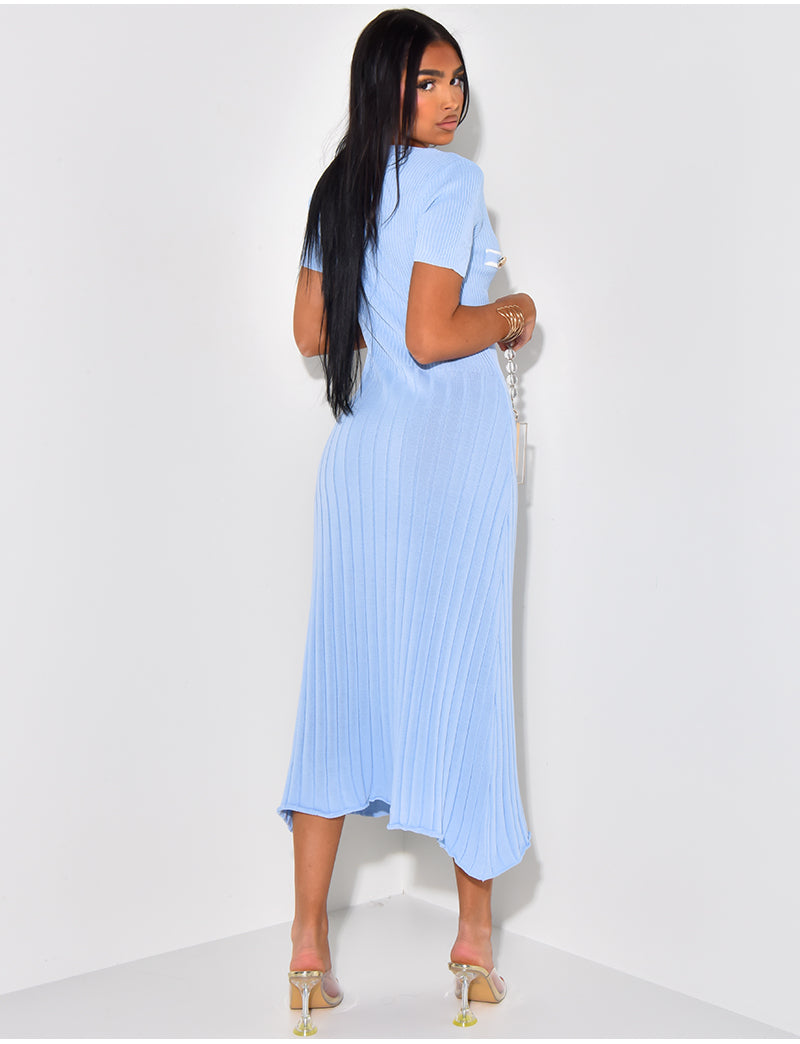 Button Up Knitted Maxi Dress