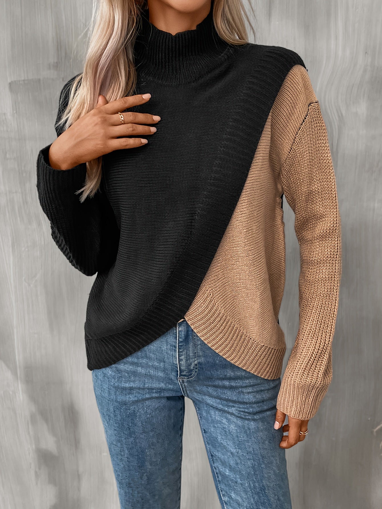 Two-sided color sweater