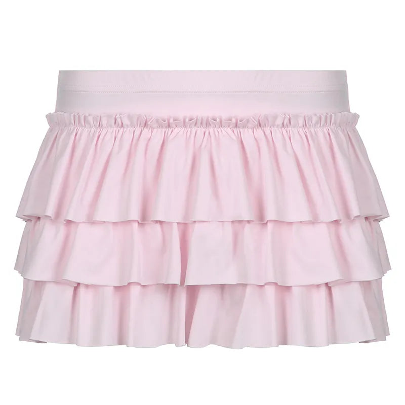 Bow Hip Mini Skirt In Light Pink