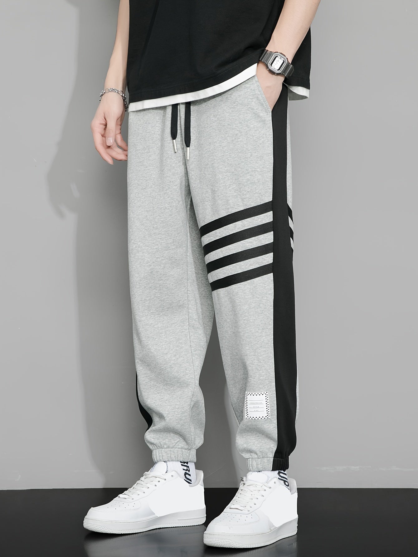 Striped men's sweatpants