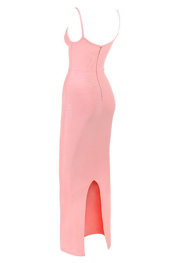 Fairy pink bandage maxi dress