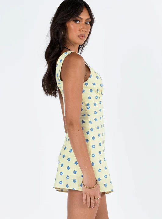 Flower Print Summer Mini Dress