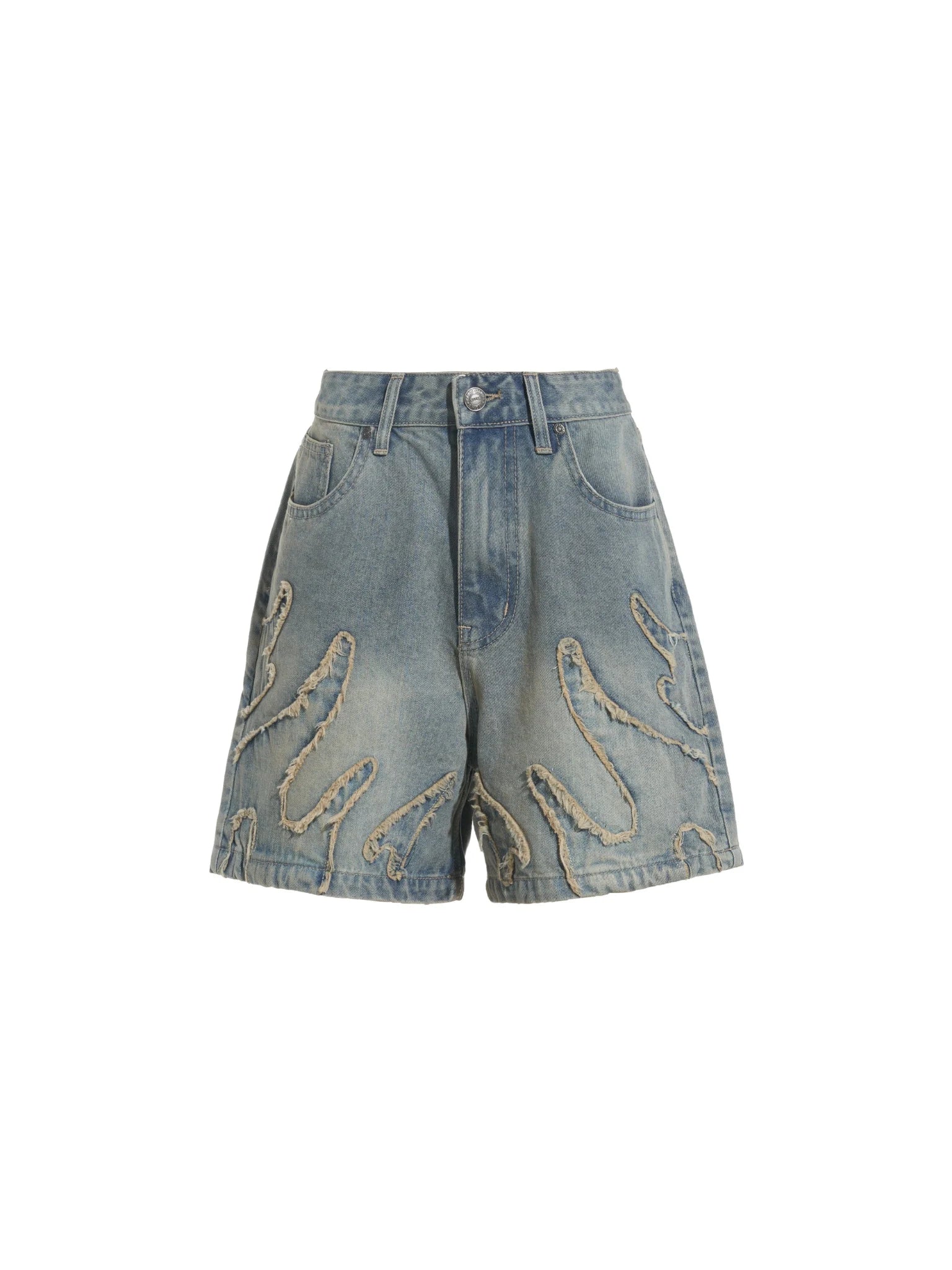 Low Waist Knee Length Denim Shorts