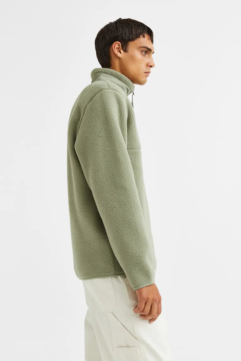 Green jacket with chest pocket