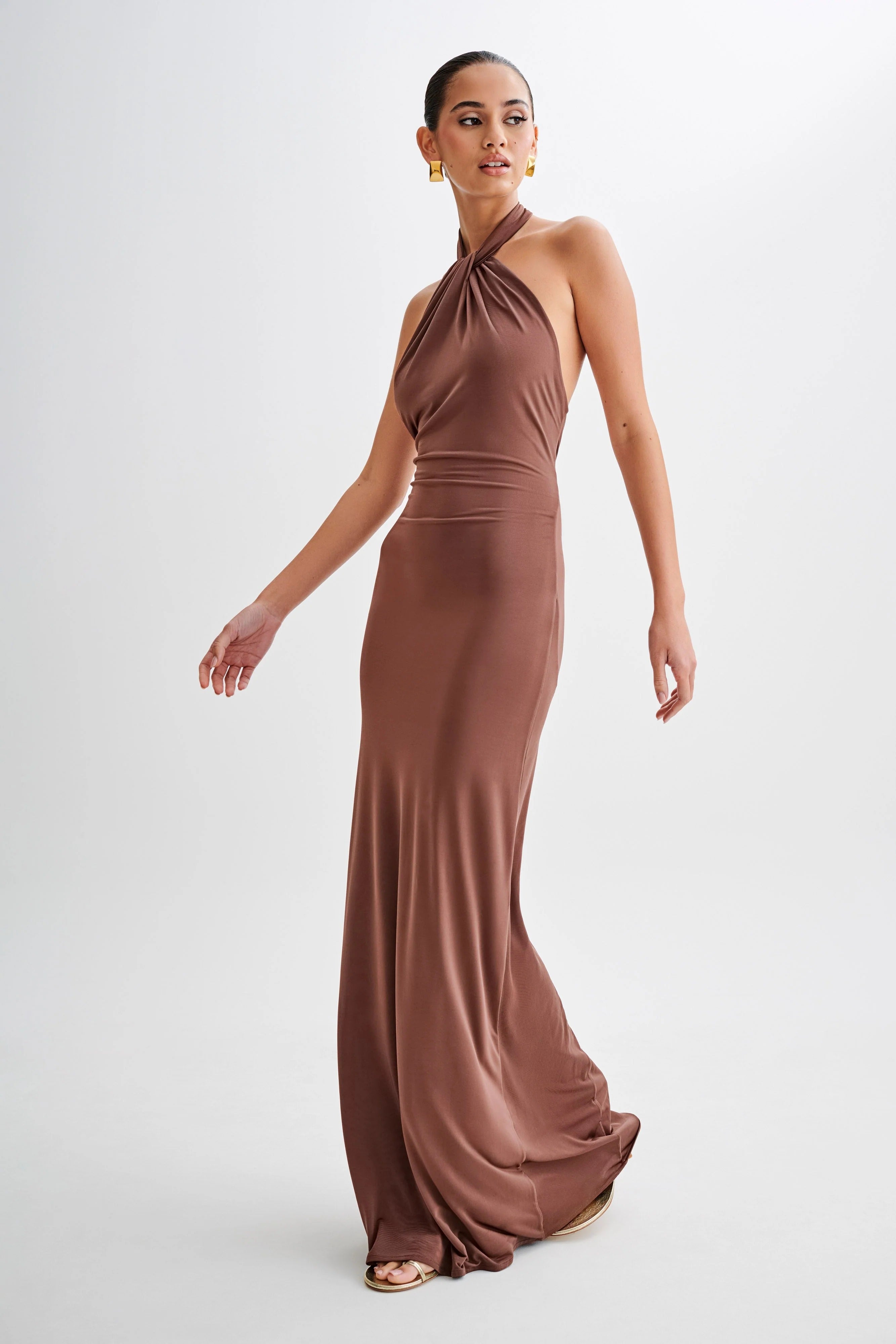 Slinky Halter Maxi Dress