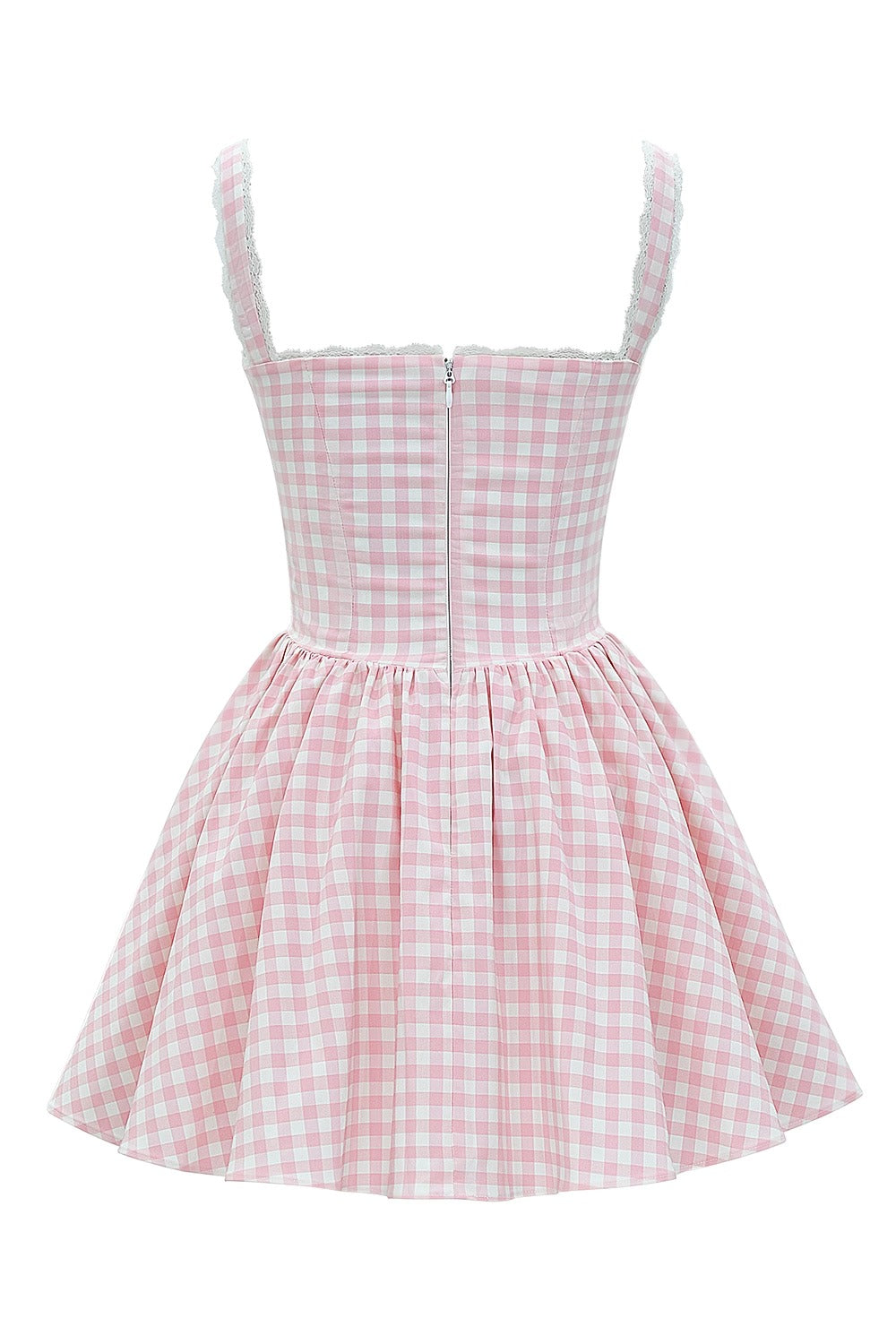 Gingham Corset Pink mini dress