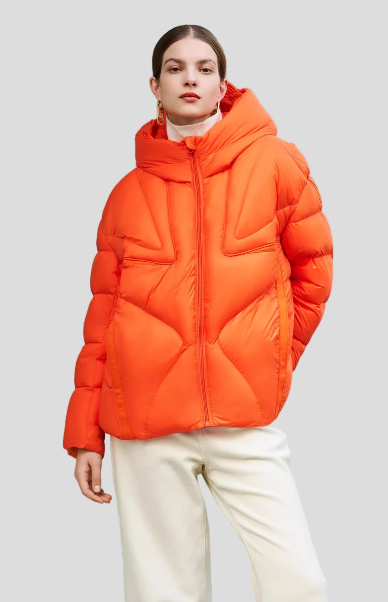 Orange Short Jacket With Texture