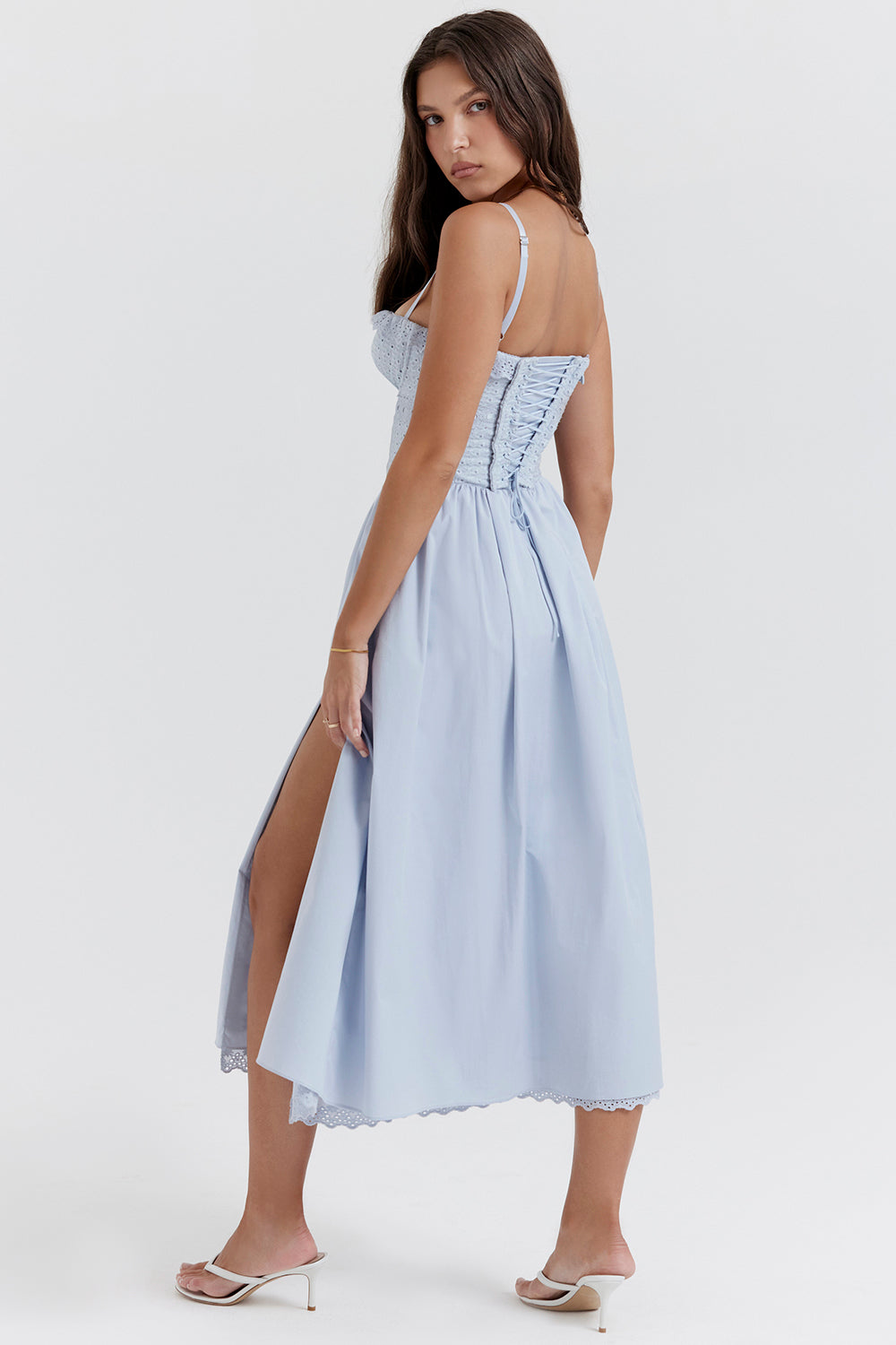 Soft blue Broderie Anglais Midi sundress