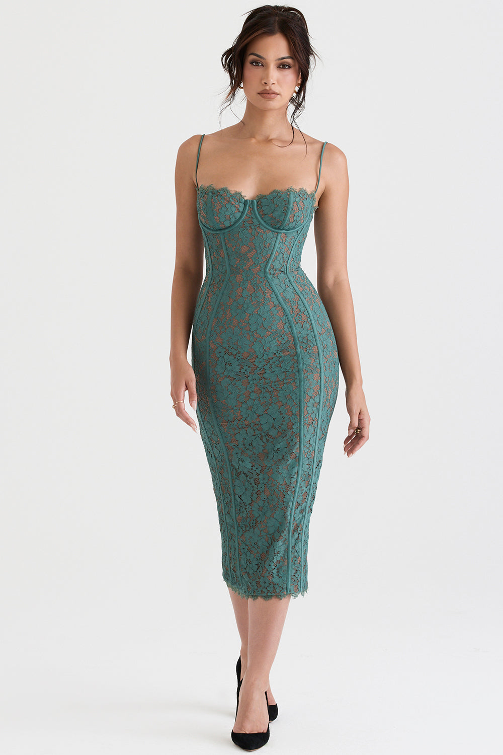 Forest lace midi dress